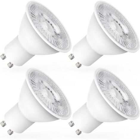 Ampoules LED GU10, 5W équivalent 60W, 600lm, Blanc Froid 6000K, 120° Larges Faisceaux, Ampoules LED Spot, Lot de 4 [Classe énergétique E]