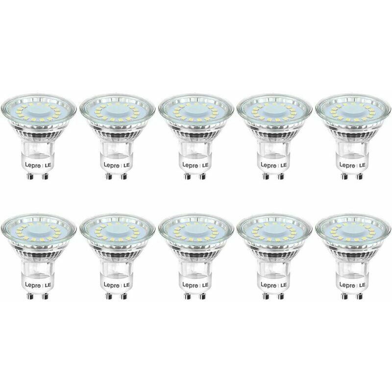 KZQ - Ampoules led GU10 de 4W équivalentes à 50W d'ampoules halogènes, éclairage blanc froid de 5000K, luminosité de 325lm avec un angle de faisceau