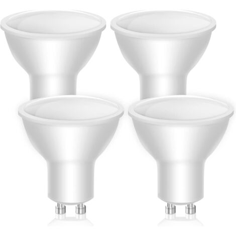 Ampoules LED GU10, Equivalent à une Ampoule Halogène Spot de 40 W, Ampoules Basse Consommation 5 W 400 lm, Blanc Chaud, Angle de Diffusion de 120°, lot de 4