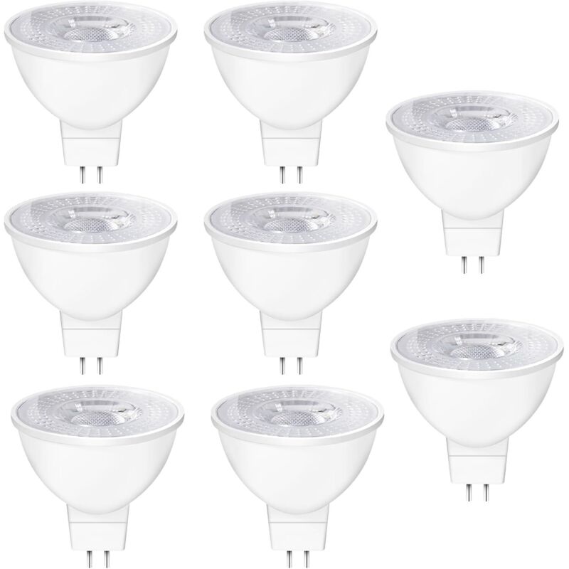 Ampoules LED GU5.3 MR16 12V, 5W Equivalent à 50W Lampe Traditionnelle, Blanc Chaud 2700K, 550LM, 38° Angle, Ampoules LED Spot MR16 12V AC/DC Lampe