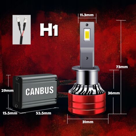 AMPOULES LED H1 XSTORM 120W 22000LM PUISSANTES CANBUS