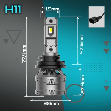 AMPOULES LED H11 QERK E4 RETROFIT 120W 6000K PUISSANCE CANBUS CUT-OFF