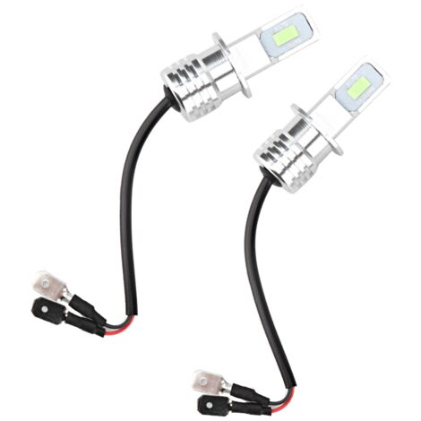 Ampoules LED H3 80W 8000K 2 pièces - Bleu Glace, 12-24V pour phares antibrouillard