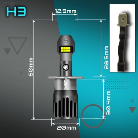AMPOULES LED H3 QERK 1 À 1 PLUS DE LUMIÈRE PEUT ÊTRE MODIFIÉE AJUSTEMENT PARFAIT