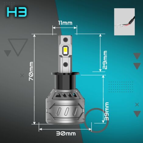 AMPOULES LED H3 QERK E4 RETROFIT 120W 6000K PUISSANCE CANBUS CUT-OFF