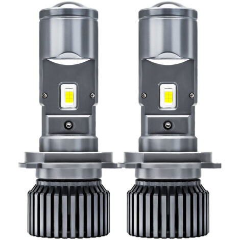 Ampoules LED H4 pour phares, kit de conversion LED double lentille ultra-lumineuse 25 000 lm 90 W, lumière blanche 6 000 K, étanche IP68, lot de 2