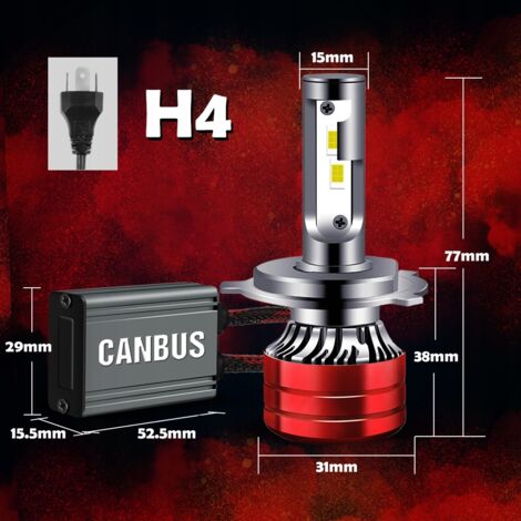 AMPOULES LED H4 XSTORM 120W 22000LM PUISSANTES CANBUS
