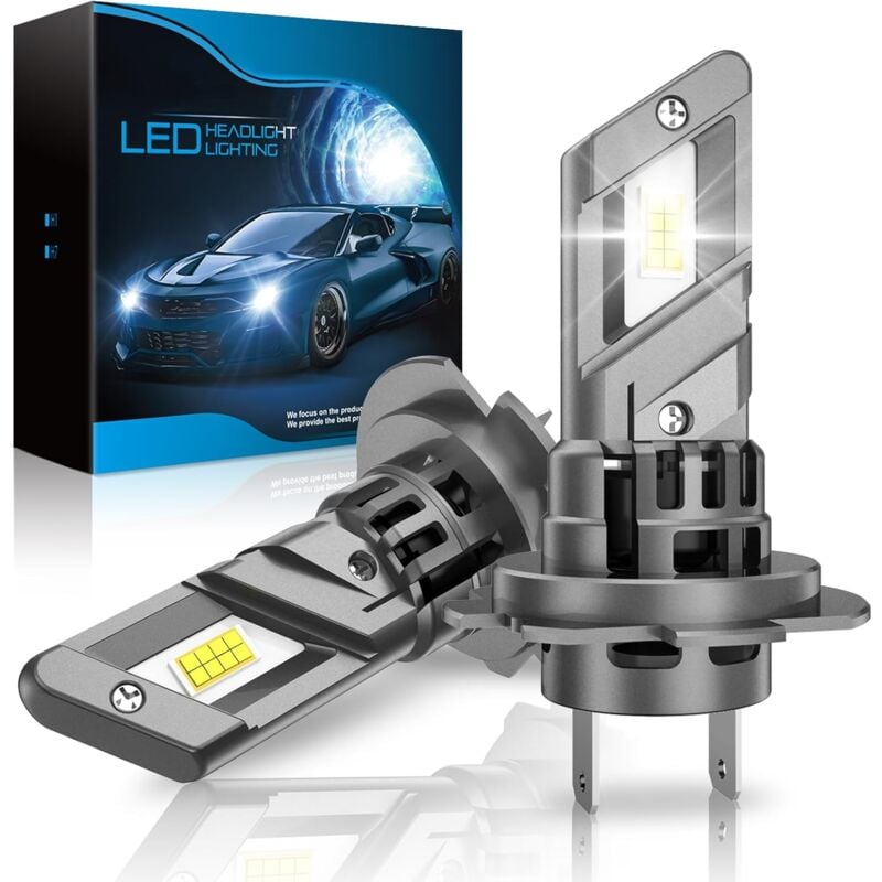 Ampoules LED H7 2024 Tout Nouveau 70W 26000LM, Feux de Voiture Compatible avec DC 12V-18V pour Efficacité Energétique,H7 LED Anti Erreur,2 Ampoule H7