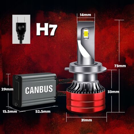AMPOULES LED H7 XSTORM 120W 22000LM PUISSANTES CANBUS