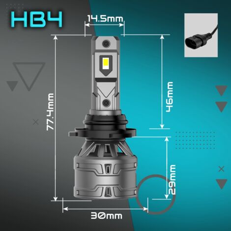 AMPOULES LED HB4 QERK E4 RETROFIT 120W 6000K PUISSANCE CANBUS CUT-OFF 9006