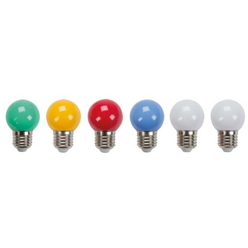 HQ-Power Ampoule LED, 0.6 W, 10 pcs, différentes couleurs - metal_metal