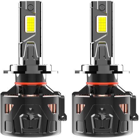 Ampoules LED Phare Voiture Redsea R33B H7 H4 330W 33000LM 6000K Blanc Pur 12V Refroidissement 3 Tubes Cuivre CSP5080 Durée 50000h Plug & Play