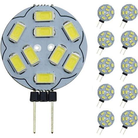 Ampoules LED Pocketmant Dimmable G4, 20W, remplacement pour lampe halogène, ampoules CC 12V 200LM G4, paquet de 10, blanc froid [Classe énergétique A +] [Classe énergétique A+]