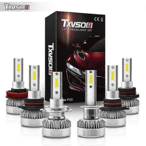 Ampoules LED pour phares de voiture (modèles 9005/HB3, 9006/HB4, 9012/HIR2, H11, 12 V, 110 W, 6 000 K, 20 000 lm) - AquaForge