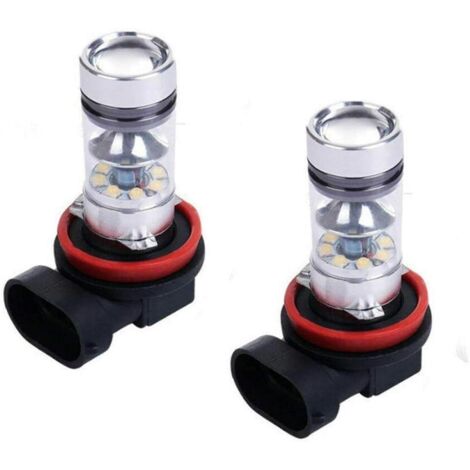 Ampoules LED pour voiture, 2 pièces H8 / H9 / H11 / H16 15 W, ampoules antibrouillard/phares pour véhicule, super lumineuses, lumière bleu glacier