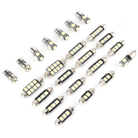 Ampoules LED pour voiture, lumière blanche T10 5W, puce 5050, faible consommation, pour plaque d'immatriculation, lampe intérieure de porte, 23 pièces