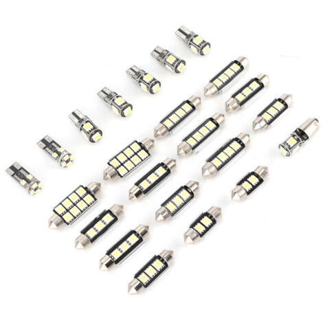 Ampoules LED pour voiture lumière blanche T10 5W puce 5050 faible consommation pour plaque d'immatriculation lampe intérieure de porte 23 pièces