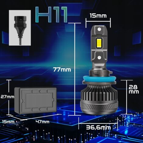AMPOULES LED POUR VOITURE PUISSANTES H11 XSTORM R45 130W 30000LM CANBUS RETROFIT