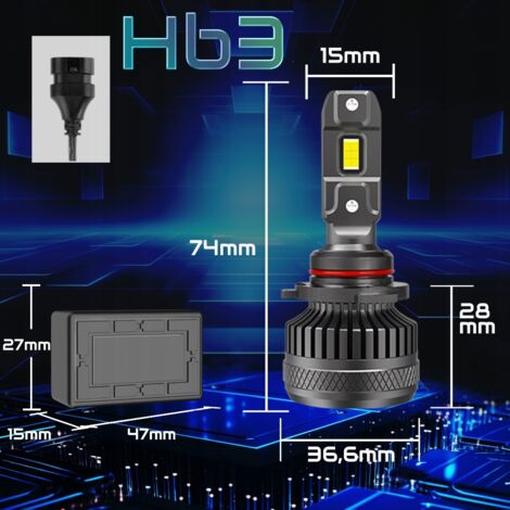 AMPOULES LED POUR VOITURE PUISSANTES HB3 XSTORM R45 130W 30000LM CANBUS RETROFIT
