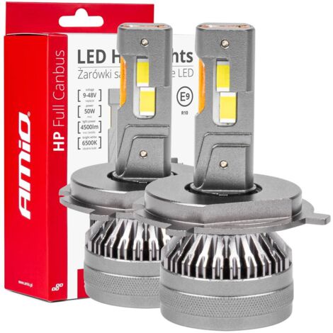 Ampoules LED pour voiture série HP, compatibles Canbus H4/H19, 12 V/24 V, 6500 K, amio-03673