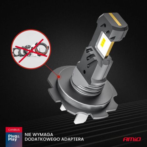 Ampoules LED pour voiture série HYBRIDE H7 H18 6000K Canbus 60W AMIO-04115