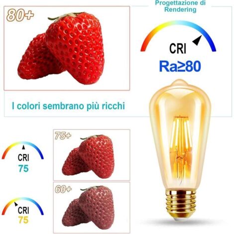Ampoules LED rétro Edison E27 – Lot de 4, 6 W, lumière chaude 2200 K, style vintage antique, non dimmable