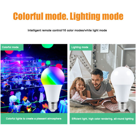 Ampoules LED RGB Multicolores Dimmables avec Télécommande