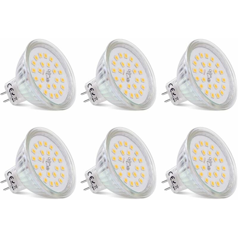 Ampoules led Spot MR16 Culot GU5.3 Blanc Chaud 2700K, 3,8W Équivalent à Halogène 40W, led Spot GU5.3 12V Non Dimmable 430 Lumen Lampe led MR16, Lot