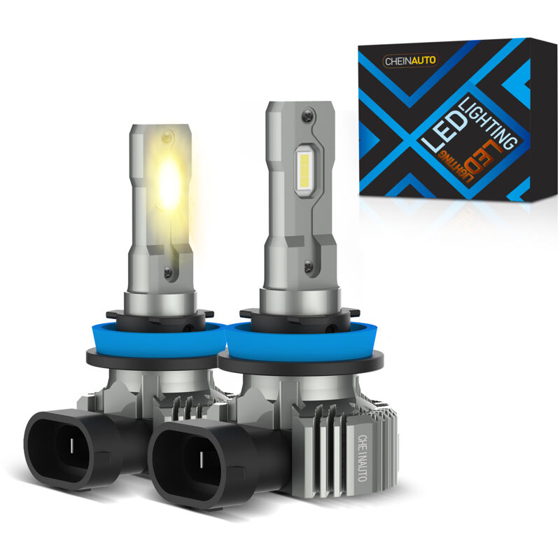 Hoerfuriy - Ampoules led T1 H11, 6500K Blanc,H11 Lampe Anti-ereur Homologuée Ventilée pour Feux de Croisement/Antibrouillard ou drl au Remplacer