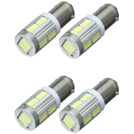 ampoules LED universelles Ba9s H6W 10 SMD pour feux de position latéraux, sans erreur Canbus, blanc 6000K