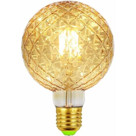 Ampoules LED vintage à filament rétro 4 W 220/240 V E27 Ampoule décorative G95 Cristal