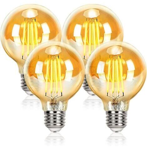 Ampoules LED vintage à filament rétro 4 W 220/240 V E27 Ampoule décorative G95 Cristal
