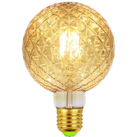 Ampoules LED vintage à filament rétro 4 W 220/240 V E27 Ampoule décorative G95 Cristal
