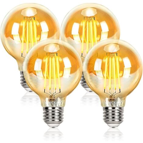 Ampoules LED vintage à filament rétro 4 W 220/240 V E27 Ampoule décorative G95 Cristal