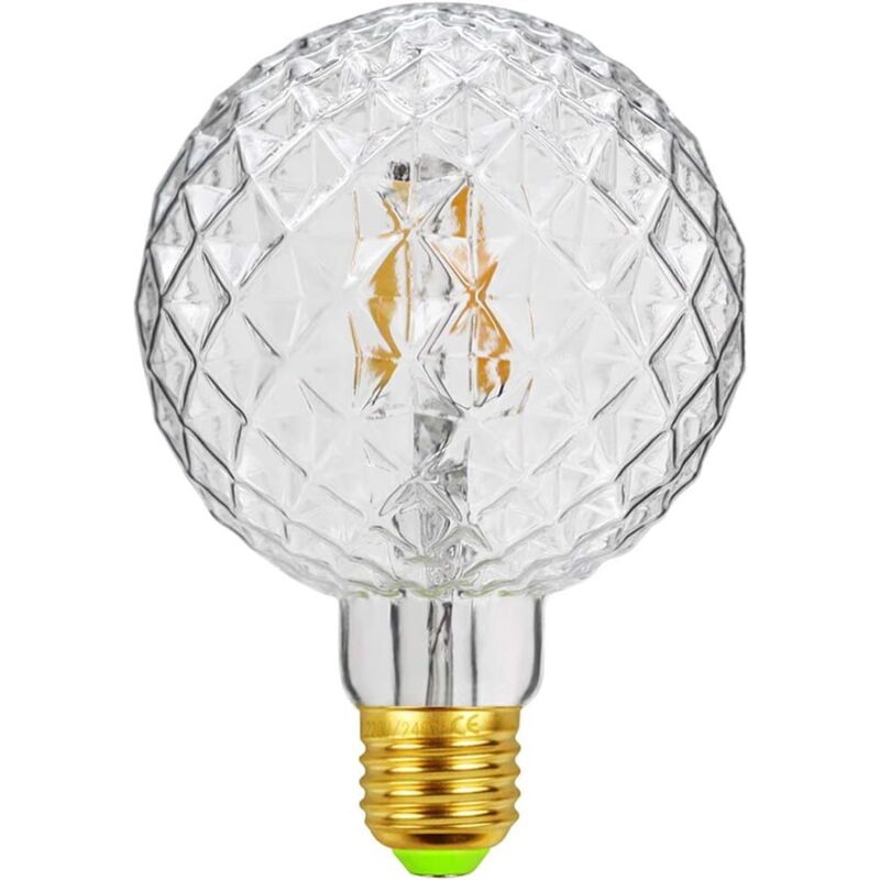 Ampoules LED vintage à filament rétro 4 W 220/240 V E27 Ampoule décorative G95 Cristal