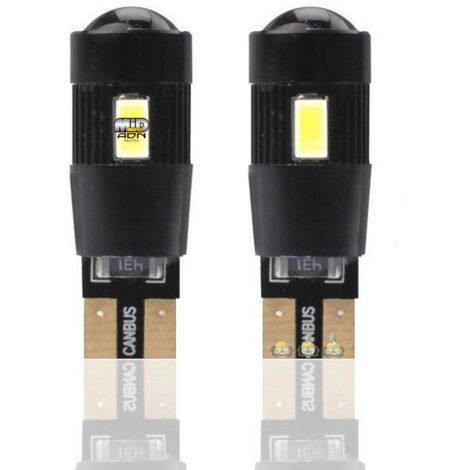 AMPOULES LED X 2   T10 W5W 6LED SMD5630 CANBUS BLANC 12V   1,80W