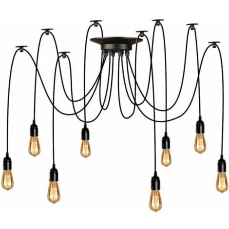 (ampoules non comprises, câble de 3 mètres pour 8 têtes) petit lustre araignée à plusieurs têtes, lampe de bureau pour salon, pour le salon,