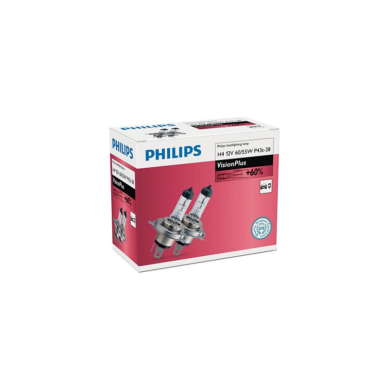 Ampoules Philips H4 Vision Plus 12V 60/55W P43t-38