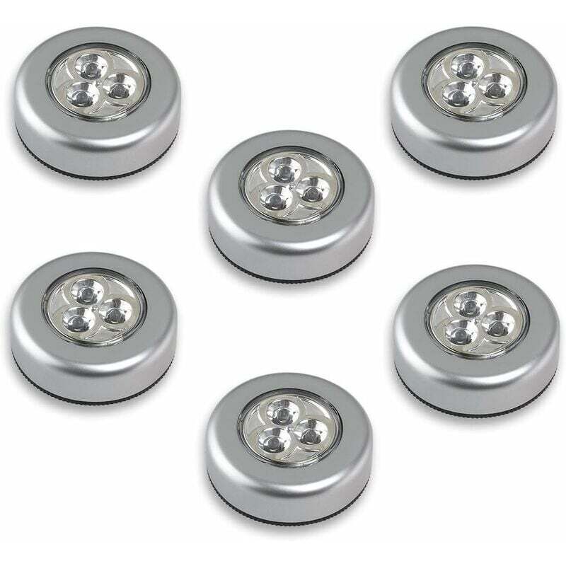 Lling - Ampoules plafonnier 6pcs led éclairage tactile à piles cliquez sur la lampe de lumière de poussée (lumière blanche) [classe énergétique a +++]