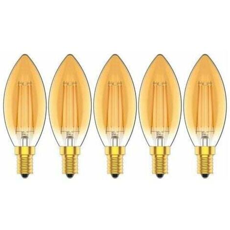 Ampoules pour lustres, LED ambrées équivalentes à 40 W, culot B11 E14, blanc chaud 2200 K, 300 lm, fonction de variation d'intensité douce pour lustres et appliques murales-AquaForge