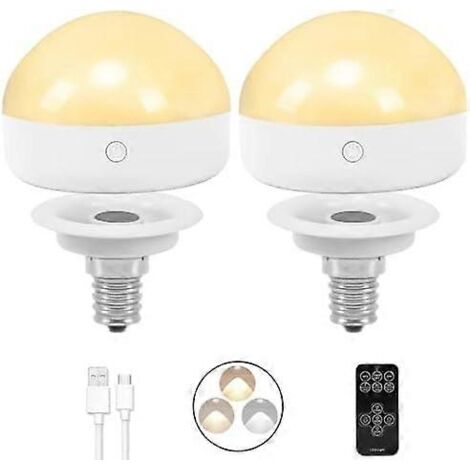 Ampoules rechargeables E14, lot de 2, 300 lumens (équivalent à une ampoule de 40 watts), amovibles et rechargeables.-AquaForge