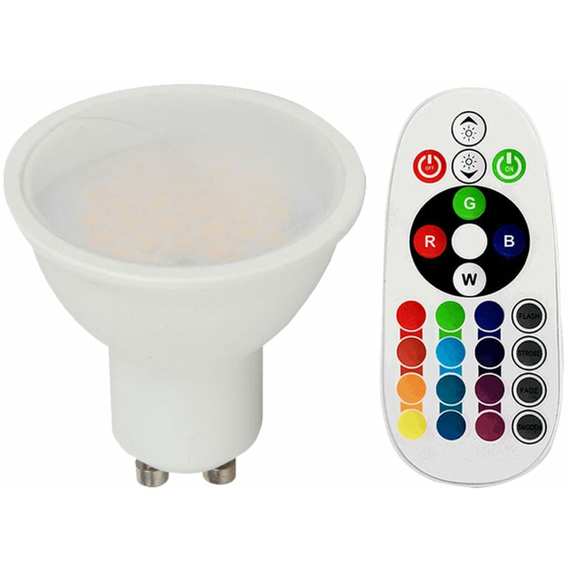 V-tac - rgb led GU10 290 lumens Ampoule 3.5 Watt Changement de couleur Dimmable Télécommande Vtac 2778