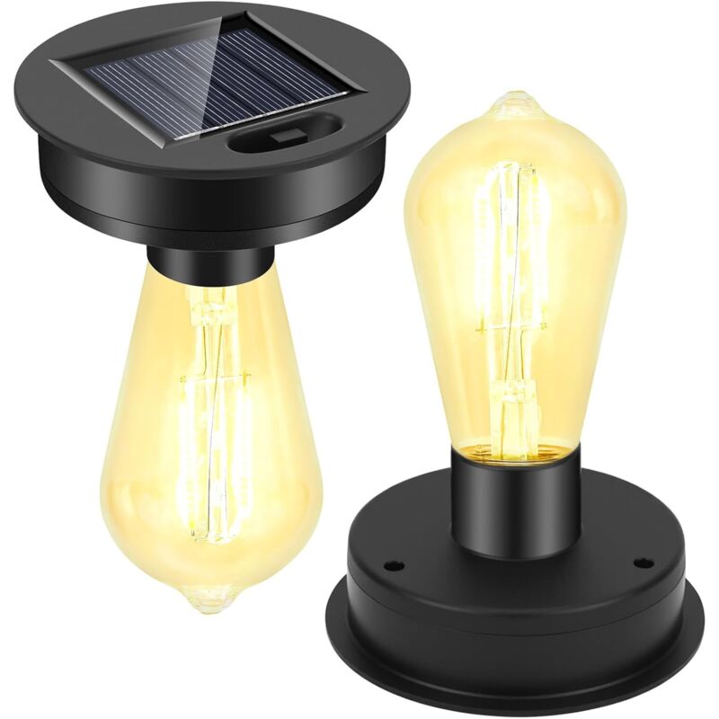 Ampoules solaires, ensemble de 2 lampes solaires de remplacement, remplacement de la couverture solaire pour le lustre décoratif de jardin extérieur