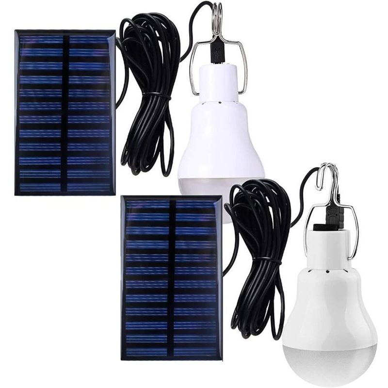 Ampoules solaires pour l'intérieur de la maison et du poulailler, lampes solaires LED rechargeables pour la nuit dans l'abri, en cas de panne de