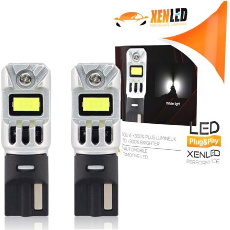 Ampoules W5W LED Full CANBUS 5W - Anti-Erreur & Anti-Scintillement - Haute Puissance - La paire