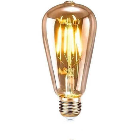 Ampous D, 1 Pièce E27 Ampous D Rétro Lumières Décoratives Rétro Edison Ampous Antique Lumières ST64 4W D Filament Blanc Chaud pour Restaurant Café Bar Ampous À Incandescence