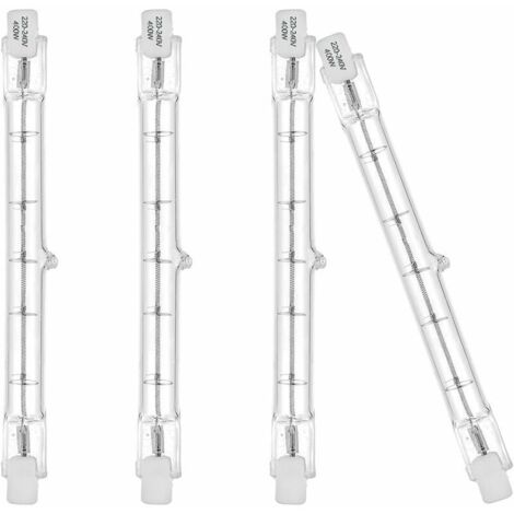Ampous éco halogènes R7S 118mm 400W 230V 5200lm blanc chaud 2700K Ampou de type J pour  travail, la sécurité, s éclairages paysagers, s lampadaires (lot de 4) Cisea
