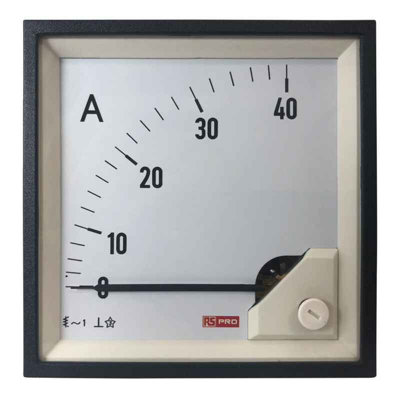 Rs Pro - Ampèremètre analogique de panneau v c.a. Echelle 40 (Input)A, 96mm x 96mm ( Prix pour 1 )