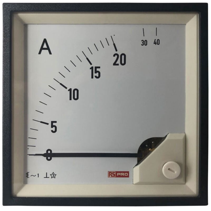Rs Pro - Ampèremètre analogique de panneau v c.a. Echelle 40 (Input)A, 96mm x 96mm ( Prix pour 1 )