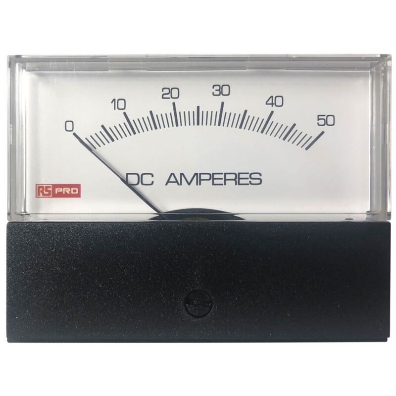 Ampèremètre analogique de panneau v c.c. Rs Pro Echelle 50 (Input)A, 76mm x 74mm ( Prix pour 1 )